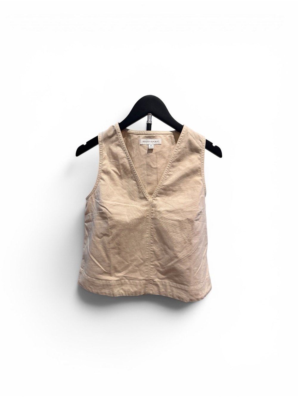Banana Republic Linen-Blend V-Neck Tank Top - Cream - Picture 2 of 5